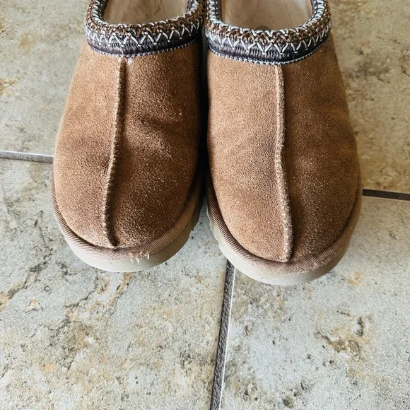 UGG Tan Suede Slip-On Clogs - Picture 8 of 9